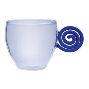 Glass Cups With Colored Handles